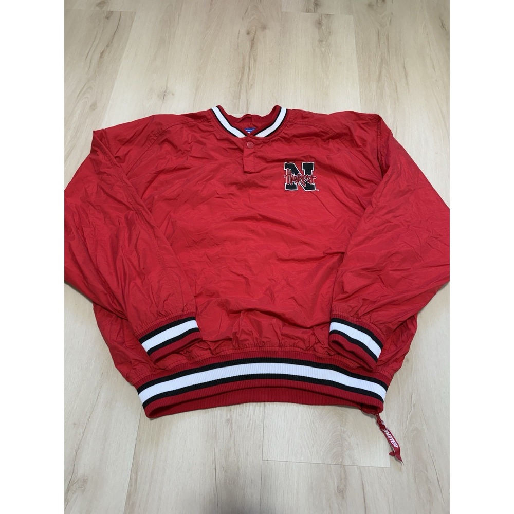 Vintage Starter Nebraska Cornhuskers 1/4 Button Pullover Red Men's Size 2XL 90s